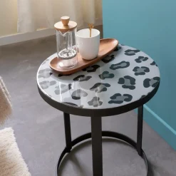 Made in Meubles Bout De Canapé & Sellette<Bout de canapé en métal noir Gwen