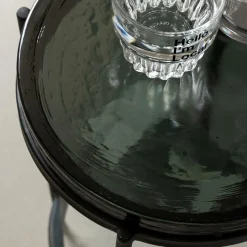 Made in Meubles Bout De Canapé & Sellette<Bout de canapé plateau en verre gris Lise