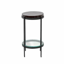 Made in Meubles Bout De Canapé & Sellette<Bout de canapé plateau en verre rouge Lise