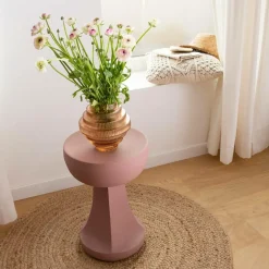 Made in Meubles Bout De Canapé & Sellette<Bout de canapé rose Marguerite