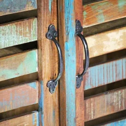 Made in Meubles Buffet<Buffet à  lattes en bois coloré Ethnik