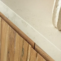 Made in Meubles Buffet<Buffet 2 portes avec étagères en bois effet béton et bois recyclé Dalva