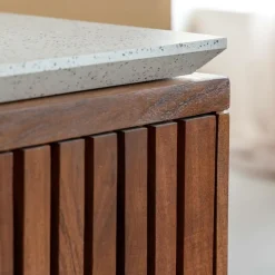 Made in Meubles Buffet|Meuble Sous Vasque<Buffet 2 portes en bois d'acacia et terrazzo Kaelis