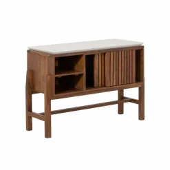 Made in Meubles Buffet|Meuble Sous Vasque<Buffet 2 portes en bois d'acacia et terrazzo Kaelis