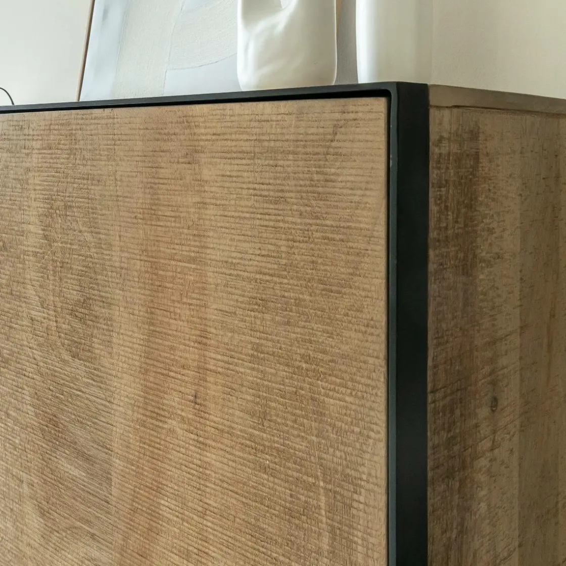 Made in Meubles Buffet<Buffet 2 portes en bois de manguier et métal Isil