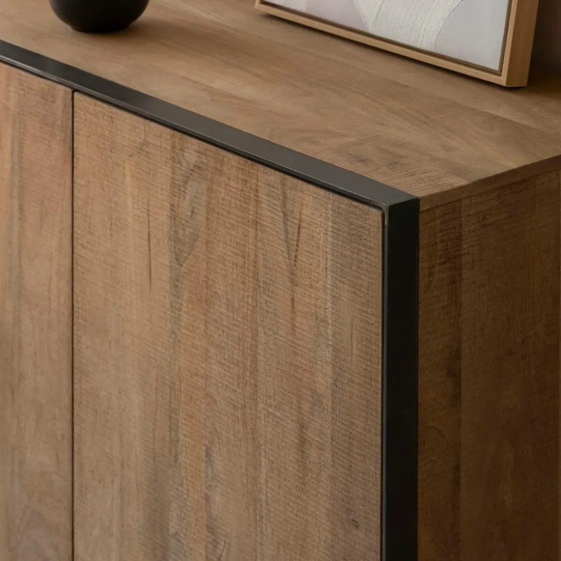 Made in Meubles Buffet<Buffet 3 portes en bois de manguier et métal Isil