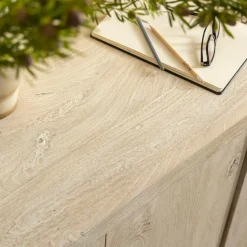 Made in Meubles Buffet<Buffet 4 portes en bois de manguier blanchi Alison