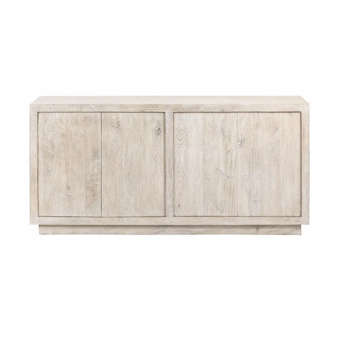 Made in Meubles Buffet<Buffet 4 portes en bois de manguier blanchi Alison