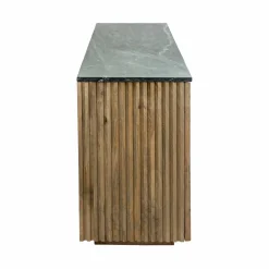 Made in Meubles Buffet<Buffet 4 portes en bois de manguier et marbre Betty