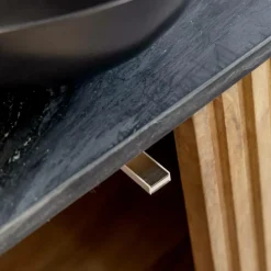 Made in Meubles Buffet<Buffet 4 portes en bois de manguier et marbre Betty