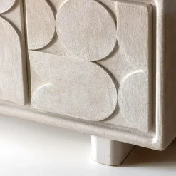 Made in Meubles Buffet<Buffet 3 portes en bois effet béton blanc Danaé