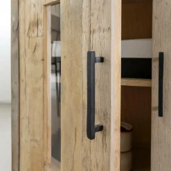 Made in Meubles Buffet<Buffet 2 portes en bois recyclé et marbre Damian