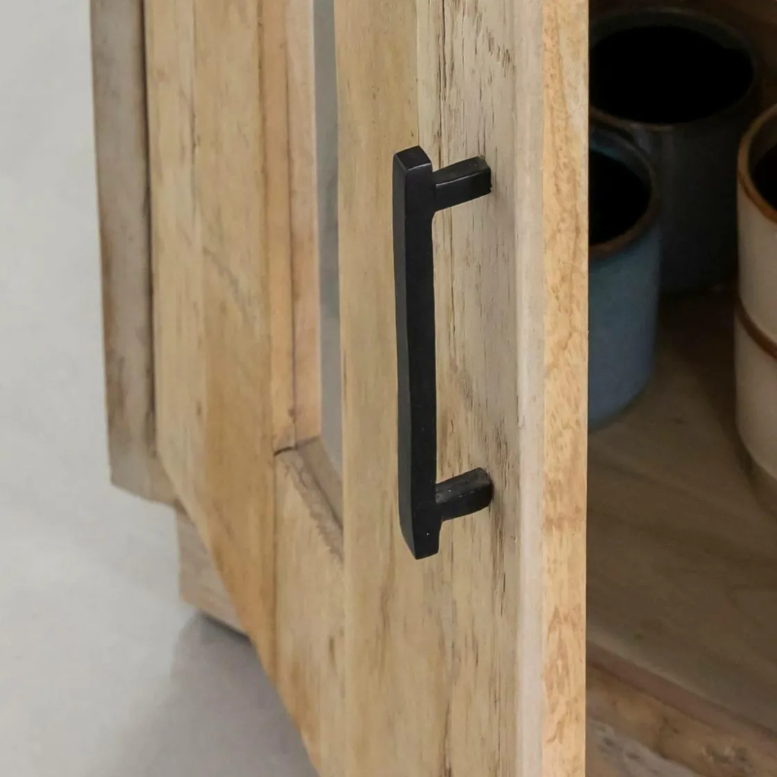 Made in Meubles Buffet<Buffet 2 portes en bois recyclé et marbre Damian