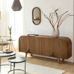 Made in Meubles Buffet<Buffet arrondi en bois de manguier Lise