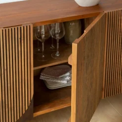 Made in Meubles Buffet<Buffet arrondi en bois de manguier Lise