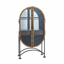 Made in Meubles Meuble Bar|Vitrine<Buffet bar en métal noir et doré Janelle