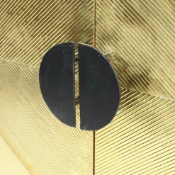 Made in Meubles Buffet<Buffet carré en bois de manguier et feuille de laiton Gisèle