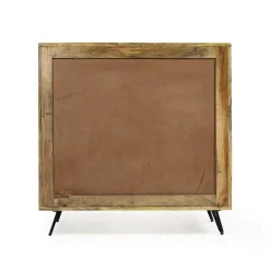 Made in Meubles Buffet<Buffet carré en bois de manguier et feuille de laiton Gisèle