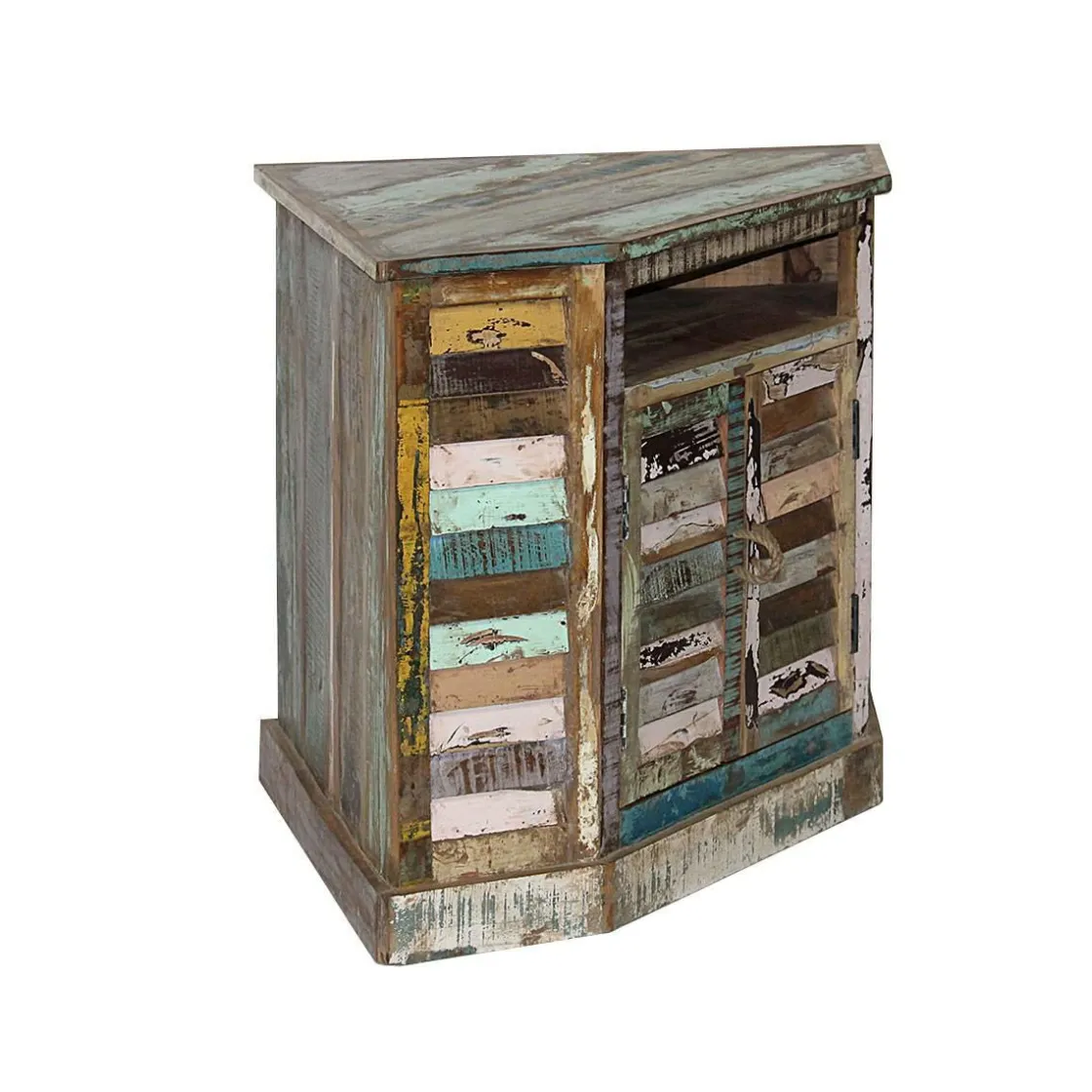 Made in Meubles Buffet<Buffet d'angle en bois coloré Ethnik