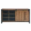 Made in Meubles Buffet<Buffet en bois d'acacia avec porte coulissante Havana