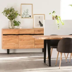 Made in Meubles Buffet<Buffet en bois d'acacia et métal Mahé