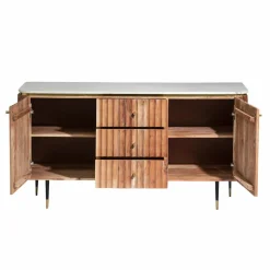 Made in Meubles Buffet<Buffet en bois d'acacia et marbre blanc Judith