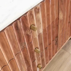 Made in Meubles Buffet<Buffet en bois d'acacia et marbre blanc Judith