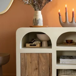 Made in Meubles Buffet<Buffet en bois d'acacia et bois effet béton Dalva