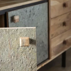 Made in Meubles Buffet<Buffet en bois d'acacia et pierre Côme