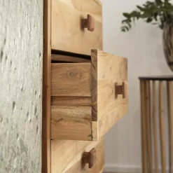 Made in Meubles Buffet<Buffet en bois d'acacia et pierre Côme