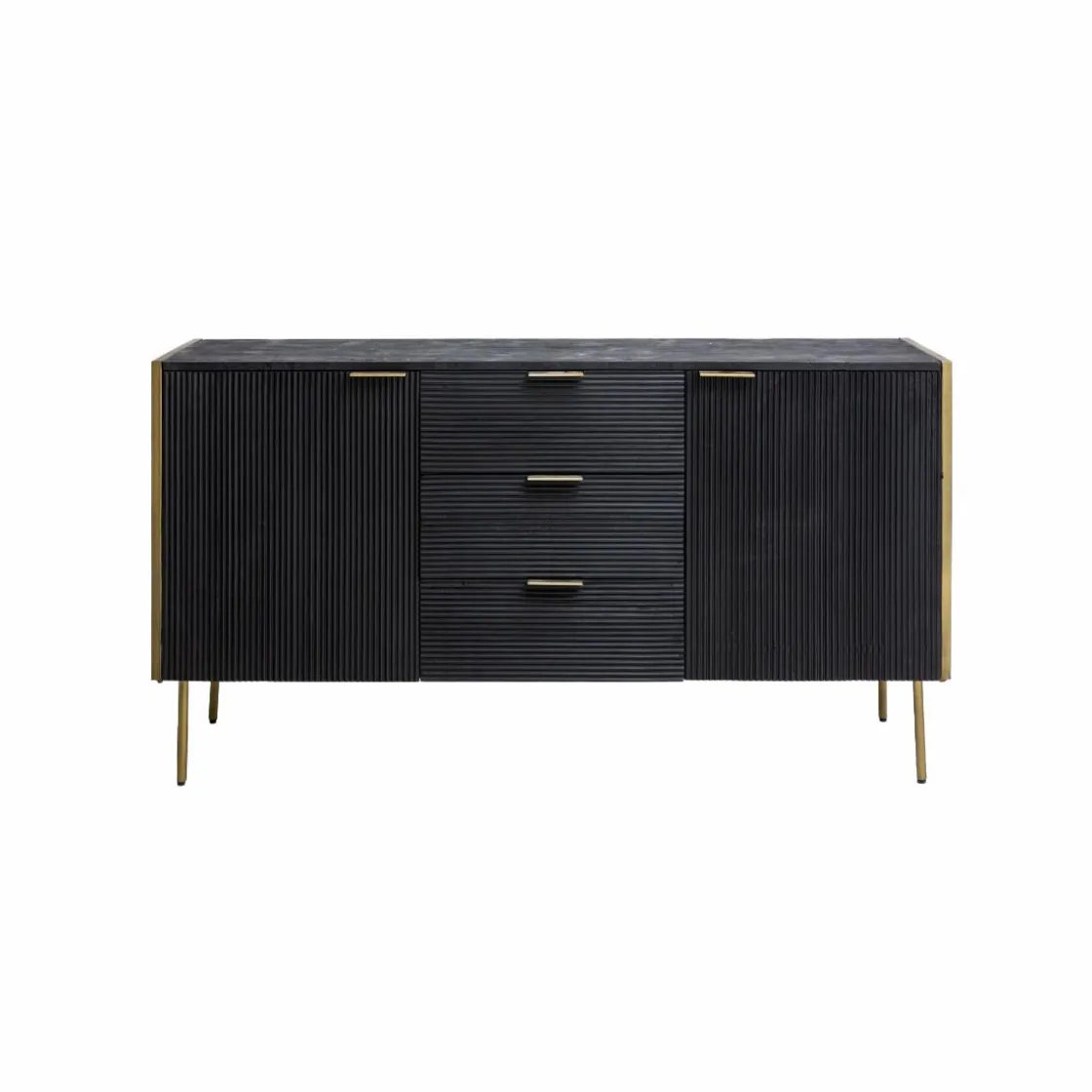 Made in Meubles Buffet<Buffet en bois de manguier et métal doré Ange