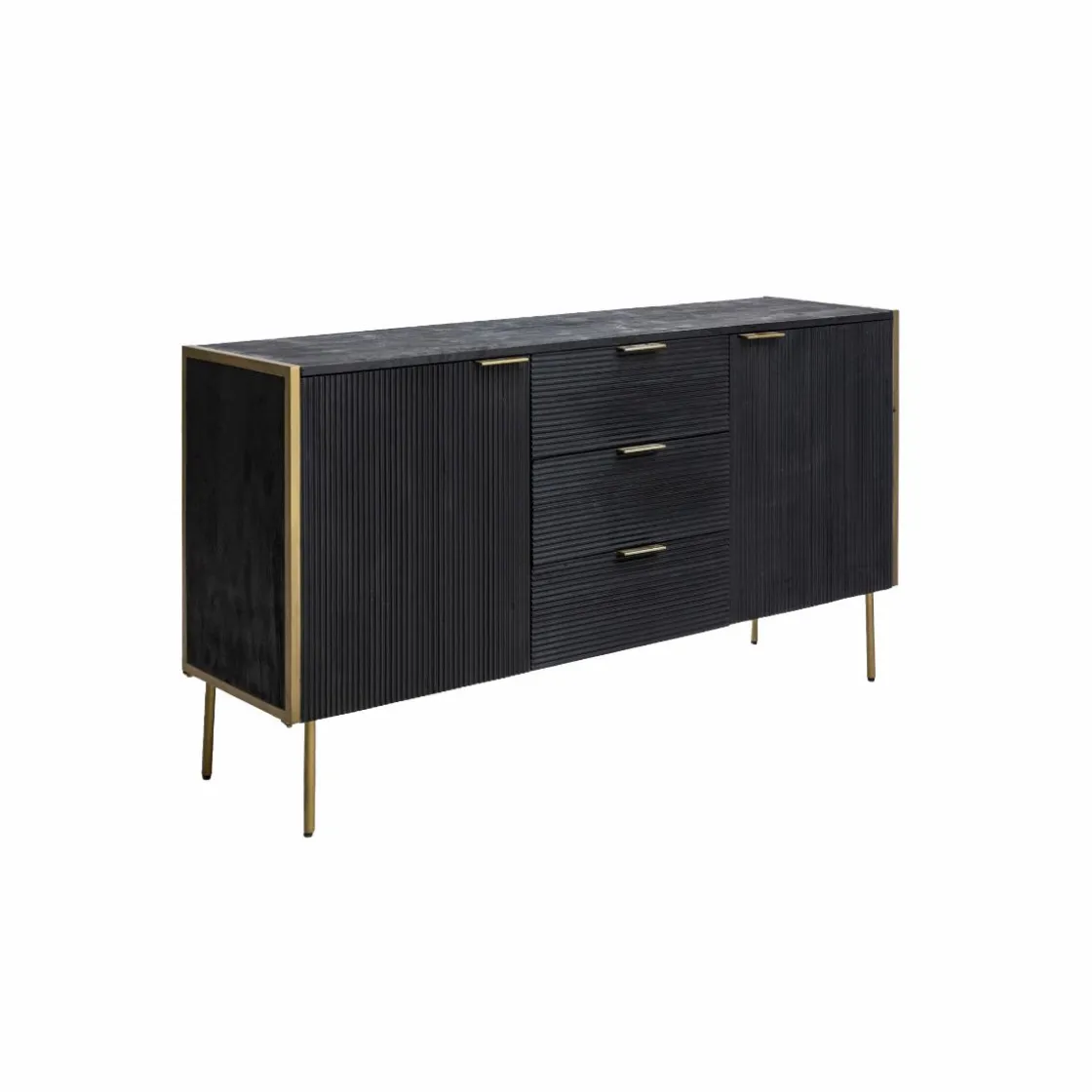 Made in Meubles Buffet<Buffet en bois de manguier et métal doré Ange