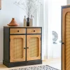 Made in Meubles Buffet<Buffet en bois de manguier et cannage Ezra