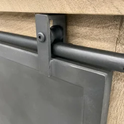 Made in Meubles Buffet<Buffet en bois de manguier brossé et métal gris foncé Helsinki