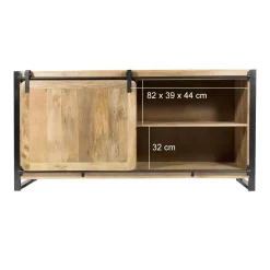 Made in Meubles Buffet<Buffet en bois de manguier avec porte coulissante New-York