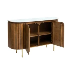 Made in Meubles Buffet<Buffet en bois de manguier et marbre Sienne