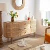 Made in Meubles Buffet<Buffet en bois de manguier et cannage Palma