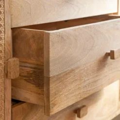 Made in Meubles Buffet<Buffet en bois de manguier et cannage Palma