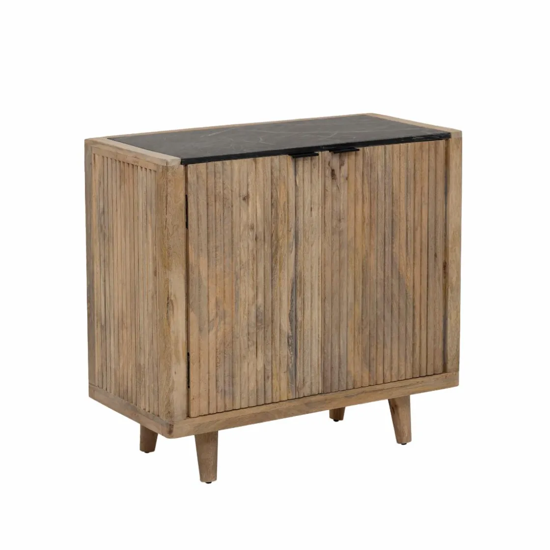 Made in Meubles Buffet<Buffet en bois de manguier et marbre noir Riley