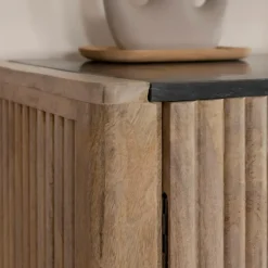 Made in Meubles Buffet<Buffet en bois de manguier et marbre noir Riley