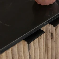 Made in Meubles Buffet<Buffet en bois de manguier et marbre noir Riley