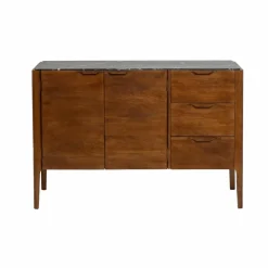 Made in Meubles Buffet<Buffet en bois de manguier et marbre noir Roch