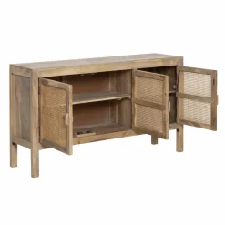 Made in Meubles Buffet<Buffet en bois de manguier et cannage Julietta