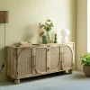 Made in Meubles Buffet<Buffet en bois de manguier et cannage Thora