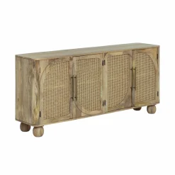 Made in Meubles Buffet<Buffet en bois de manguier et cannage Thora
