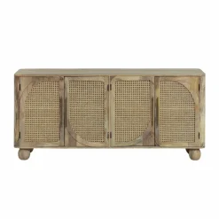 Made in Meubles Buffet<Buffet en bois de manguier et cannage Thora