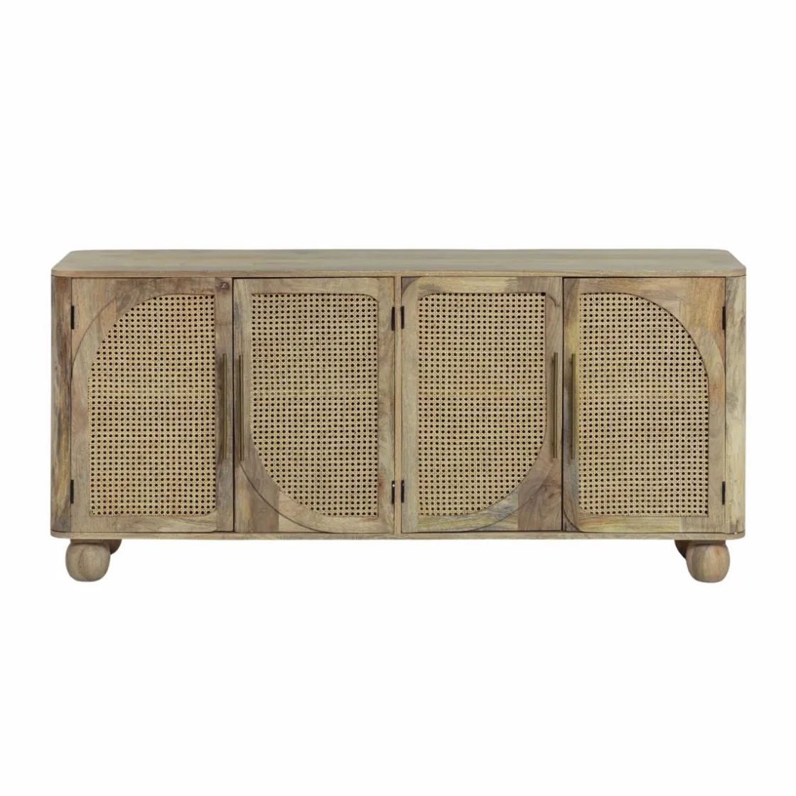 Made in Meubles Buffet<Buffet en bois de manguier et cannage Thora