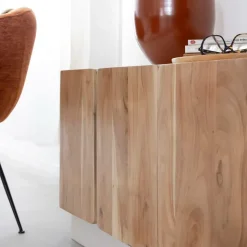 Made in Meubles Buffet<Buffet en bois de manguier blanchi et portes en acacia Mary