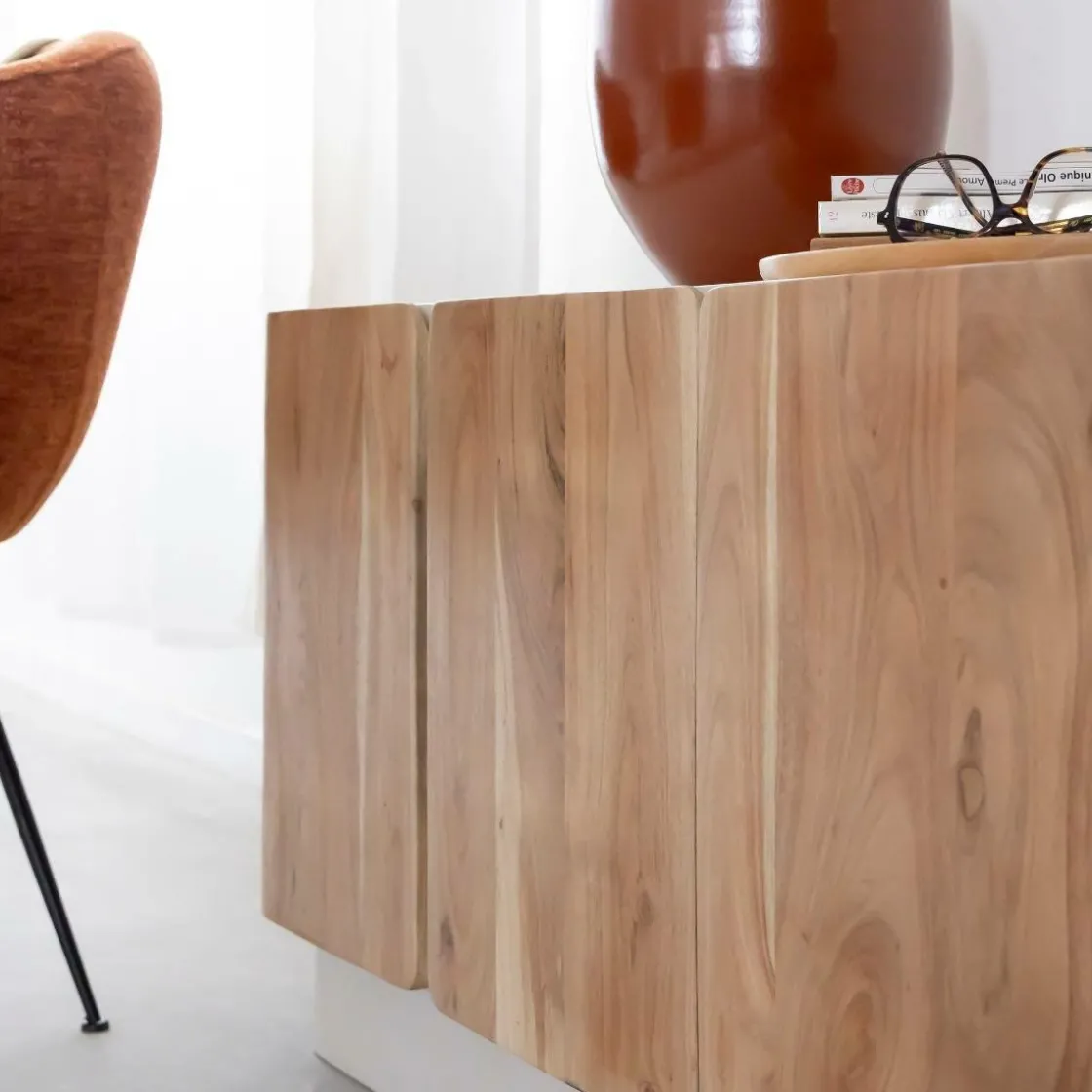 Made in Meubles Buffet<Buffet en bois de manguier blanchi et portes en acacia Mary