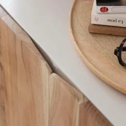 Made in Meubles Buffet<Buffet en bois de manguier blanchi et portes en acacia Mary